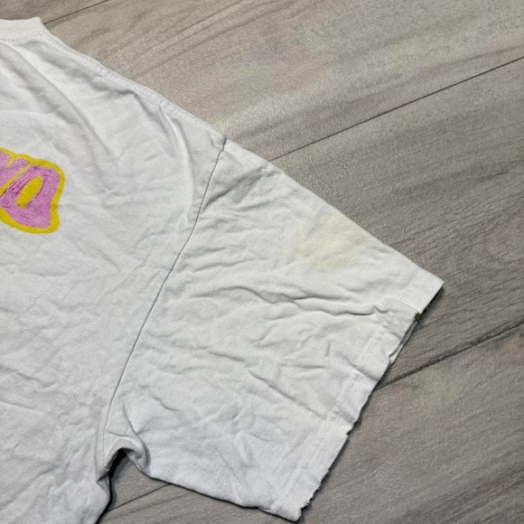 Nirvana Smiley Face Distressed Graphic T-Shirt White Nevermind S/M Mens - Picture 4 of 8